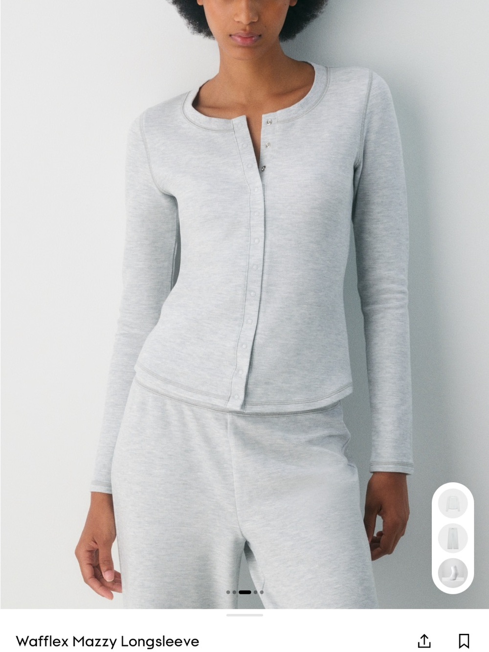 Aritzia Wafflex Mazzy Longsleeve — Light Heather Gray